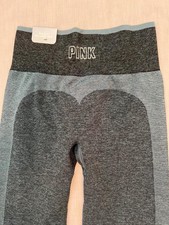 PINK Victoria's Secret XS teal heart bottom hi rise seamless leggings NEW