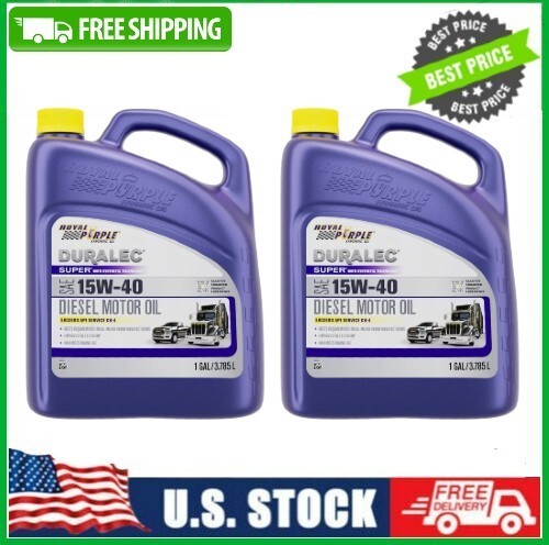 2 PACK Royal Purple Duralec Super 15W-40 Diesel Motor Oil, Diesel Vehicles, 1Gal