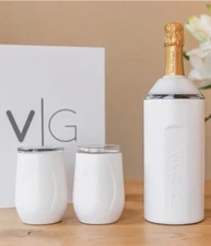 Vinglace Wine Bottle Chiller Gift Set- Portable Stainless Steel Wine Cooler