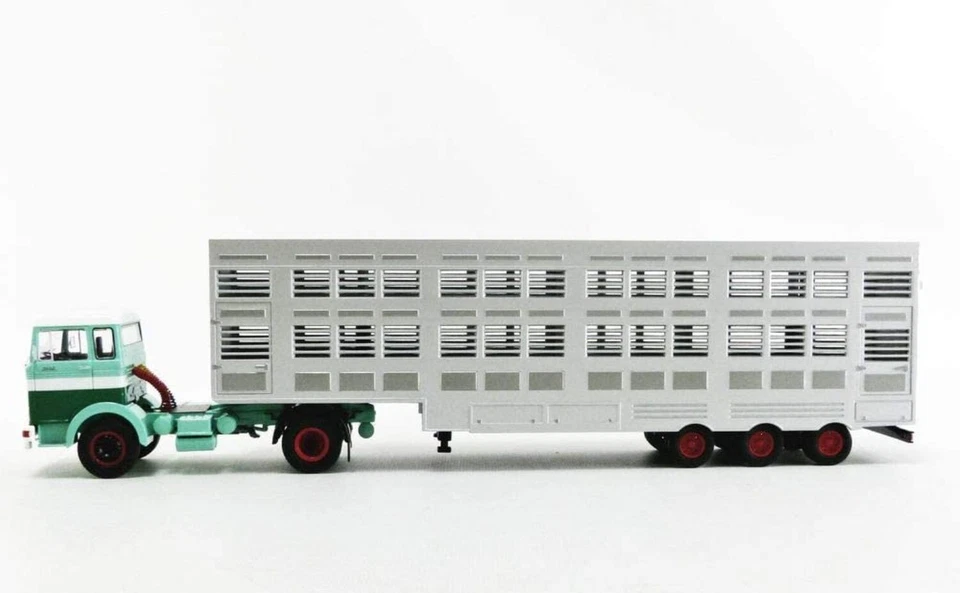Mercedes Lps 1632 1970 Verde Bestiame Trasporto 1970 IXO TTR008 1:43 Camion Benz - Immagine 4 di 4