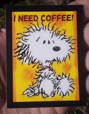 Peanuts-Snoopy Loves Coffee ♡ Magnet ♡ I NEED COFFEE ♡