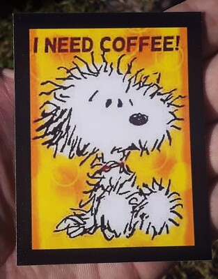 Peanuts-Snoopy Loves Coffee   Magnet   I NEED COFFEE  