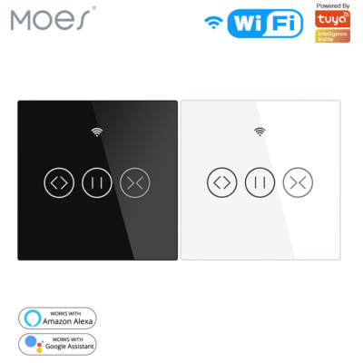 MOES WLAN Smart Rolladenschalter Jalousie Zeitschaltuhr Touch RF&APP-Steuerung