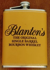 Blanton's Bourbon Whiskey Leather Flask KY Bourbon Trail Stainless Steel