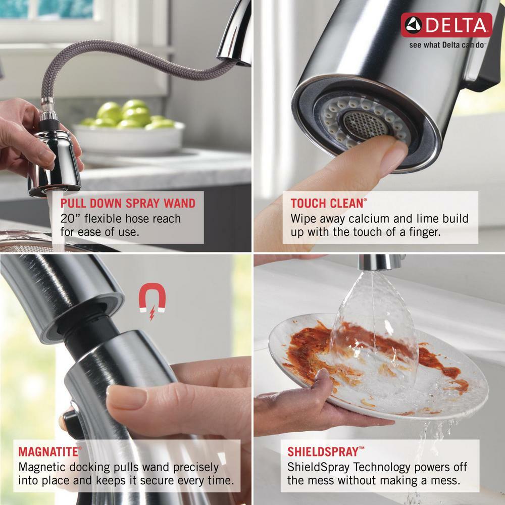 Delta 9197 Rb Dst Cassidy Single Handle Pull Down Kitchen Faucet