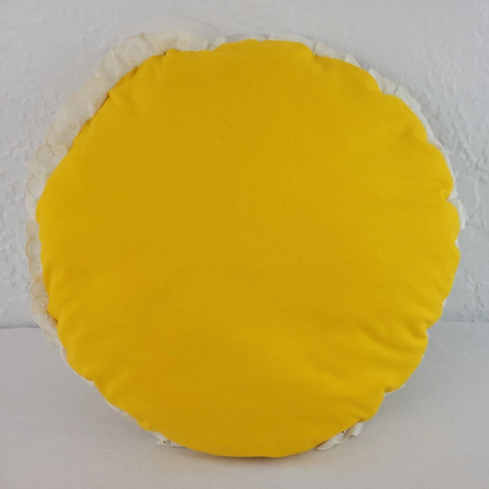 Almohada bordada de colección para niña hecha a mano azúcar especias guardería bonito volante redondo Foto 4 de 4