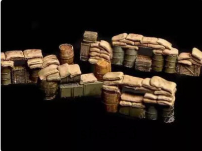 3D Printed 1/72 Barricade Barricade Trench Bunker Scene Model Unpainted
