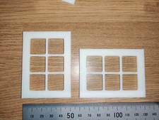 2x Window Frame, Dolls House Miniature DIY Fixture & Fittings 1:12 Approx 5x7cm