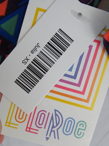 LuLaRoe Multicolor JULIE Dress - XS - NEW Purple Blue Green Orange Geometric NWT - Picture 5 of 6