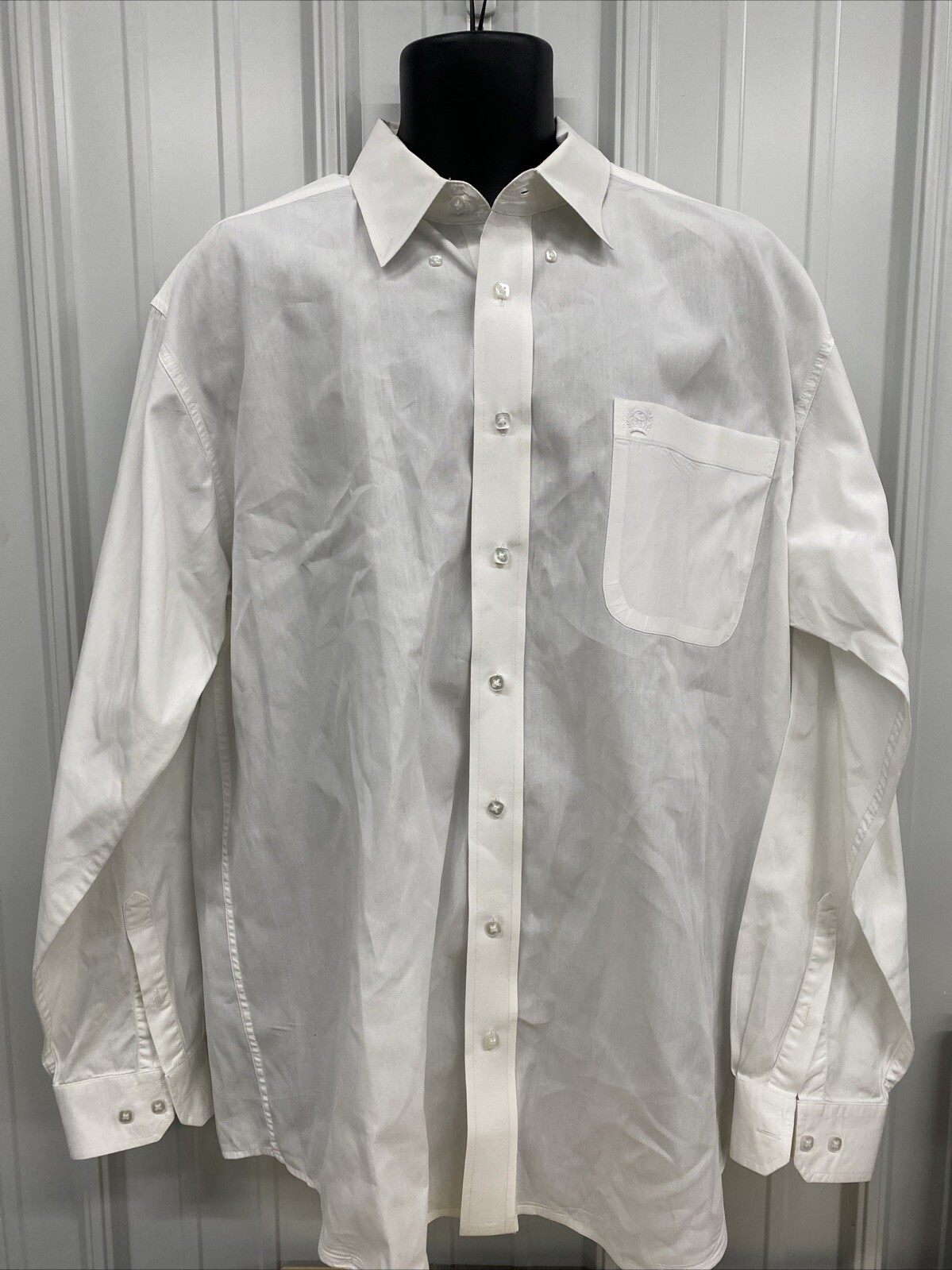Cinch Solid White Button Down Mens Shirt Size Lar… - image 2