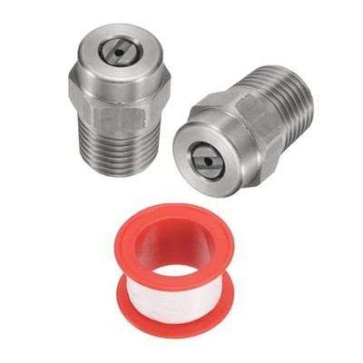 15 Degree Spray Nozzles for High Pressure Washers 2 Pack Stainless Steel