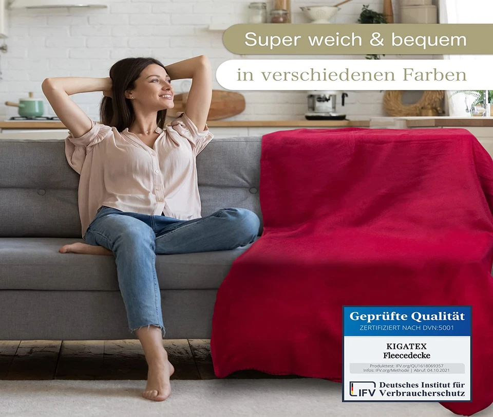 Fleecedecke Polar Fleecedecke Wohndecke Kinderdecke 130 x 160 cm in 17 Farben - Bild 4 von 4