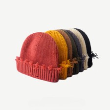 Women Men Ripped Beanie Slouch Mesh Warm Cap Winter Ski Outdoor