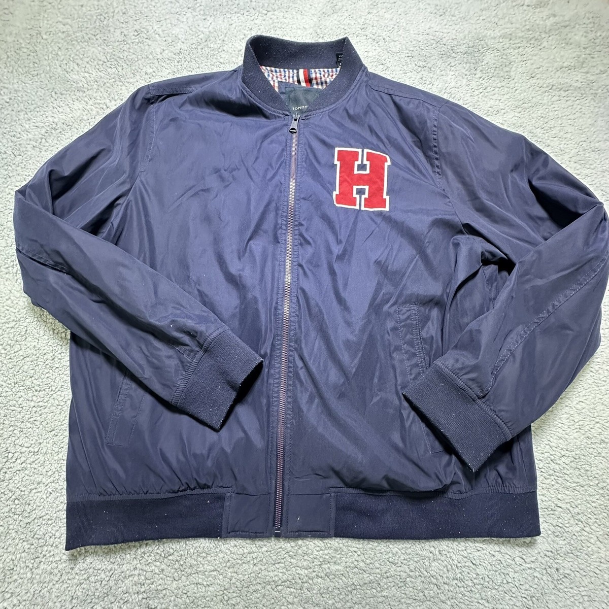 Tommy Hilfiger Men's Microtwill Retro Varsity H Bomber Jacket