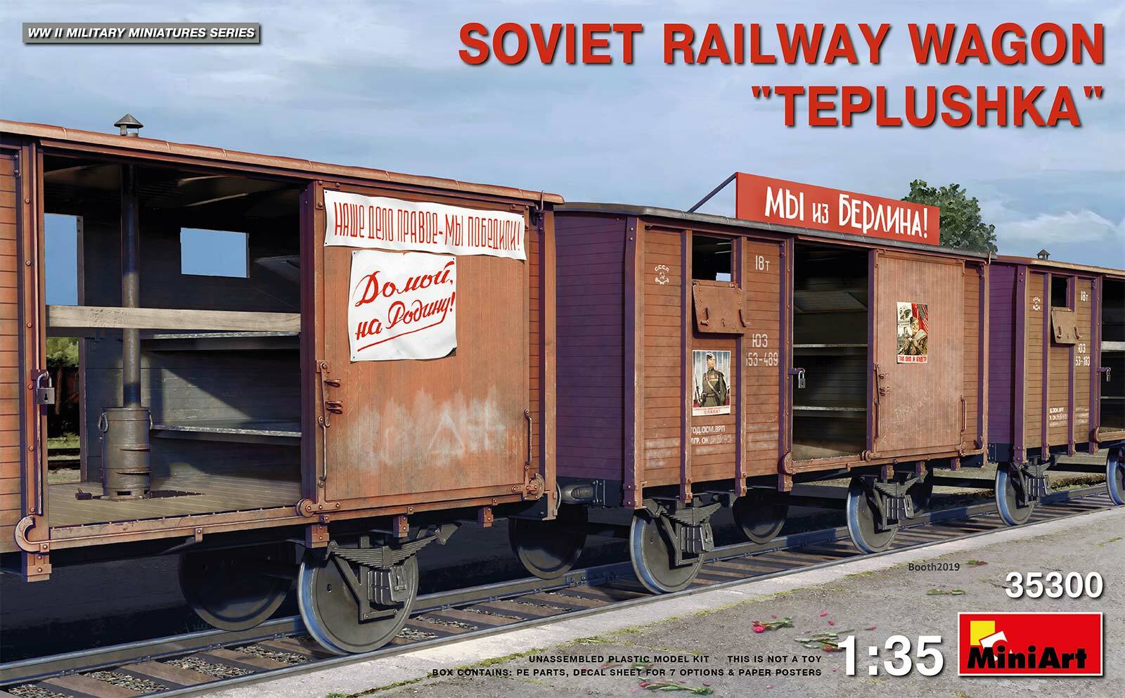 Soviet Railway Wagon Teplushka 1:35 Plastic Model Kit MINIART