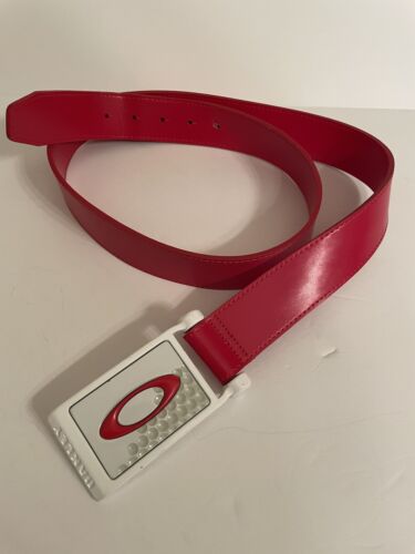 Oakley men's red leather belt - image 1