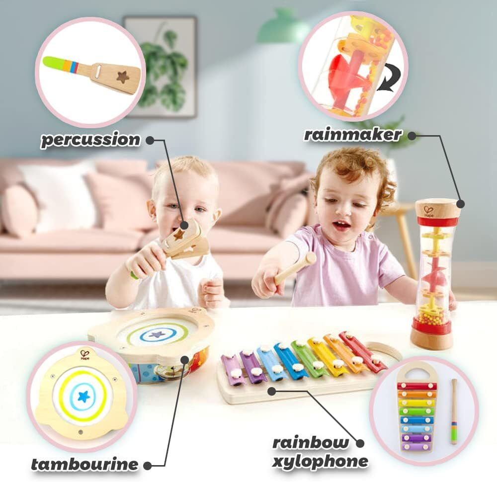 Hape Toddler Beat Box Set Wooden 4 piece Music Toy Set E8148 for sale ...