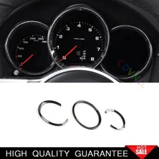 For Porsche Macan 2015-2021 Carbon Fiber Speedometer Panel Frame Cover Trim 3PCS