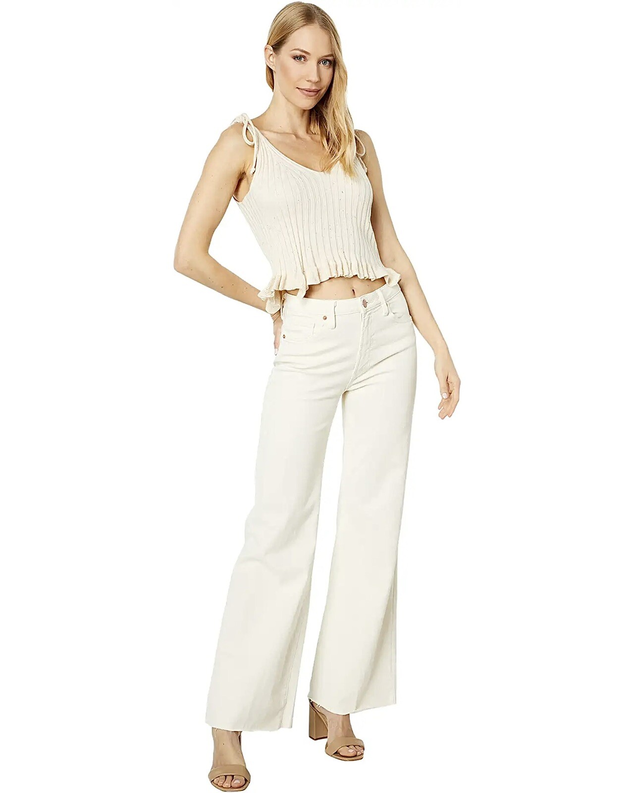 BCBGeneration Tie Shoulder Ruffle Sleeveless Knit… - image 3