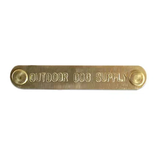 1/2 Custom Brass Name Plate Engraved Stamped Tag with Rivets for