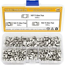 160 PCS 2020 Series T Nuts, M3 M4 M5 T Slot Nut Hammer Head Fastener Nut for Alu