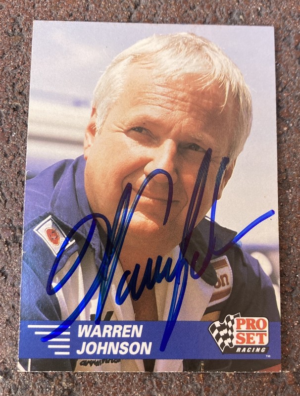 NHRA Warren Johnson AUTOGRAPHED 1991 PRO SET #38 Racing PRO STOCK Card Signed