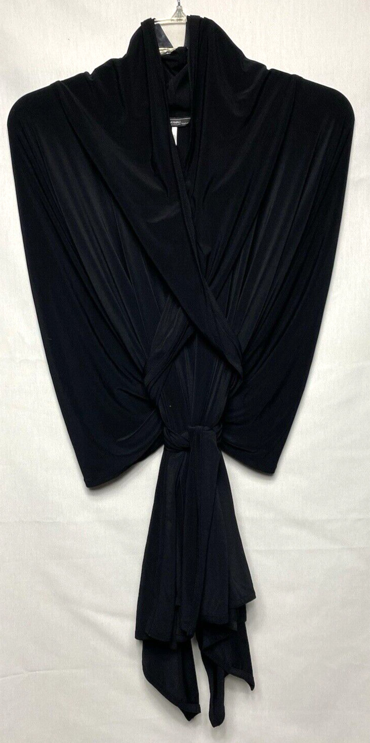 NORMA KAMALI 1980S Style Jersey Draped Oversize Multiway Top Size M Black B*J image 4