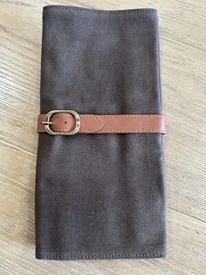 mark and Graham Beckett Leather and canvas Tech Charger Roll Up