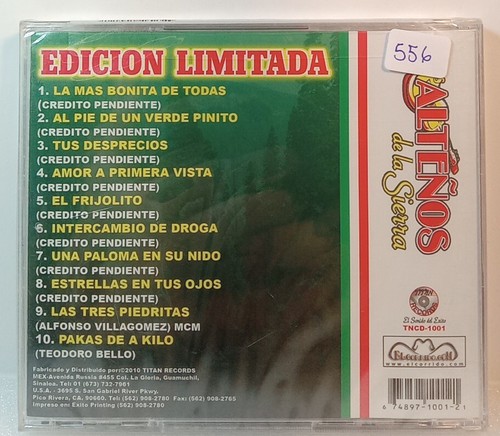 Los Altenos de la Sierra - Intercambio de Drogas - CD Nuevo *556* - Picture 2 of 2