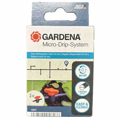 GARDENA Micro Drip 13217-20 Regulier-/ Absperrventil 4,6mm 2er Pack A