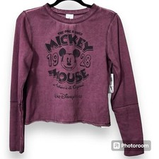 Disney size large pullover The One and Only Mickey Mouse crop top sweatshirt NWT