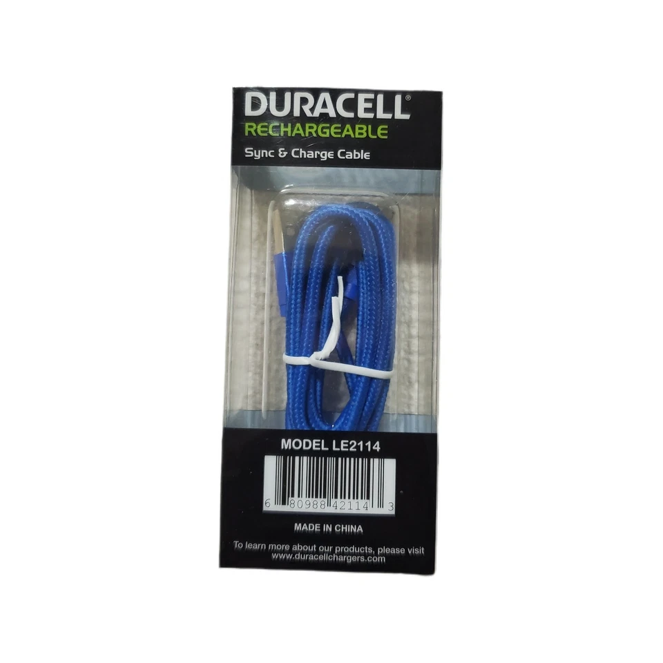 Cable Micro USB 3 pies de sincronización y carga recargable Duracell LE2114 NOS Foto 2 de 4