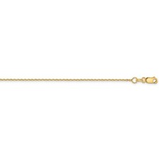 20" 14K Yellow Gold 1.05mm Diamond-cut Cable Chain Necklace