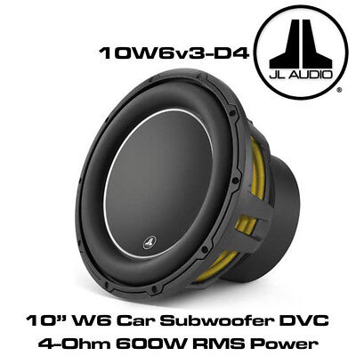 Jl Audio W6 10w6v3 D4 10 Inch 25cm 600 Watts Dual 4 Ohms Car Sub Subwoofer 10w6 Ebay