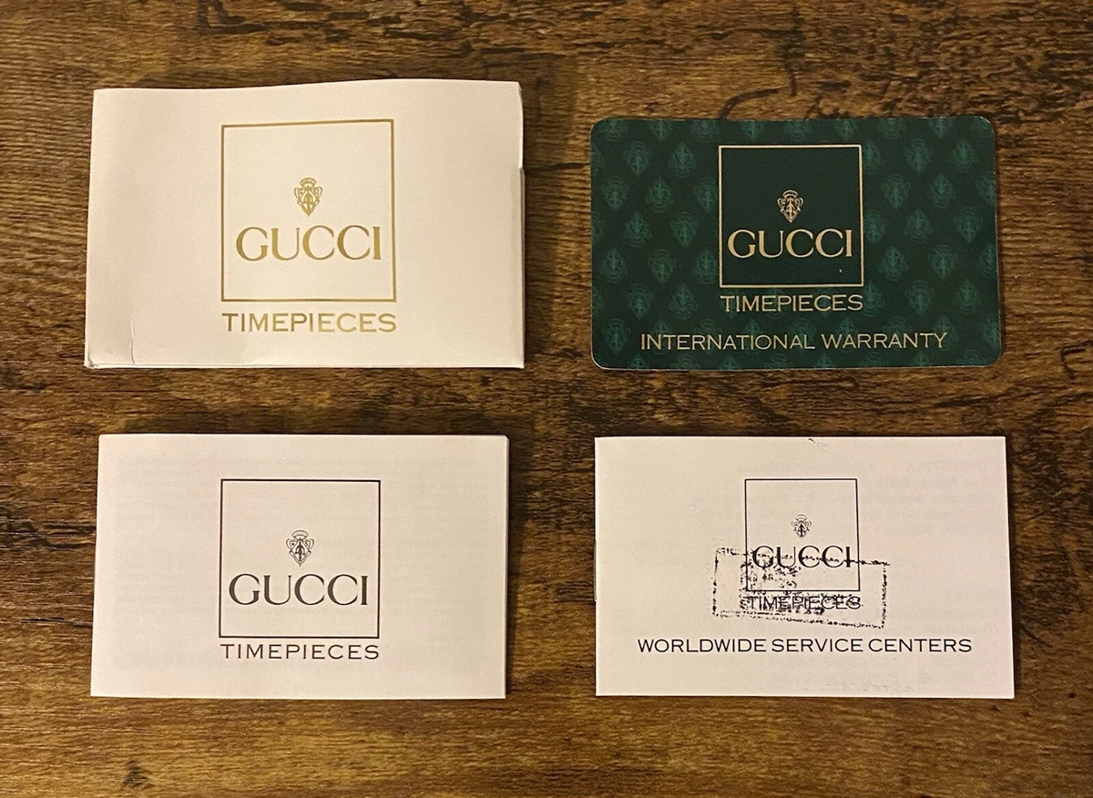 Vtg Genuine Gucci Timepieces 1100 International Watch Warranty Card &  Paperwork