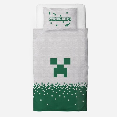 Minecraft Offizieller Einzel Kinder Bettbezug Polycotton Pixel Design Wendbar