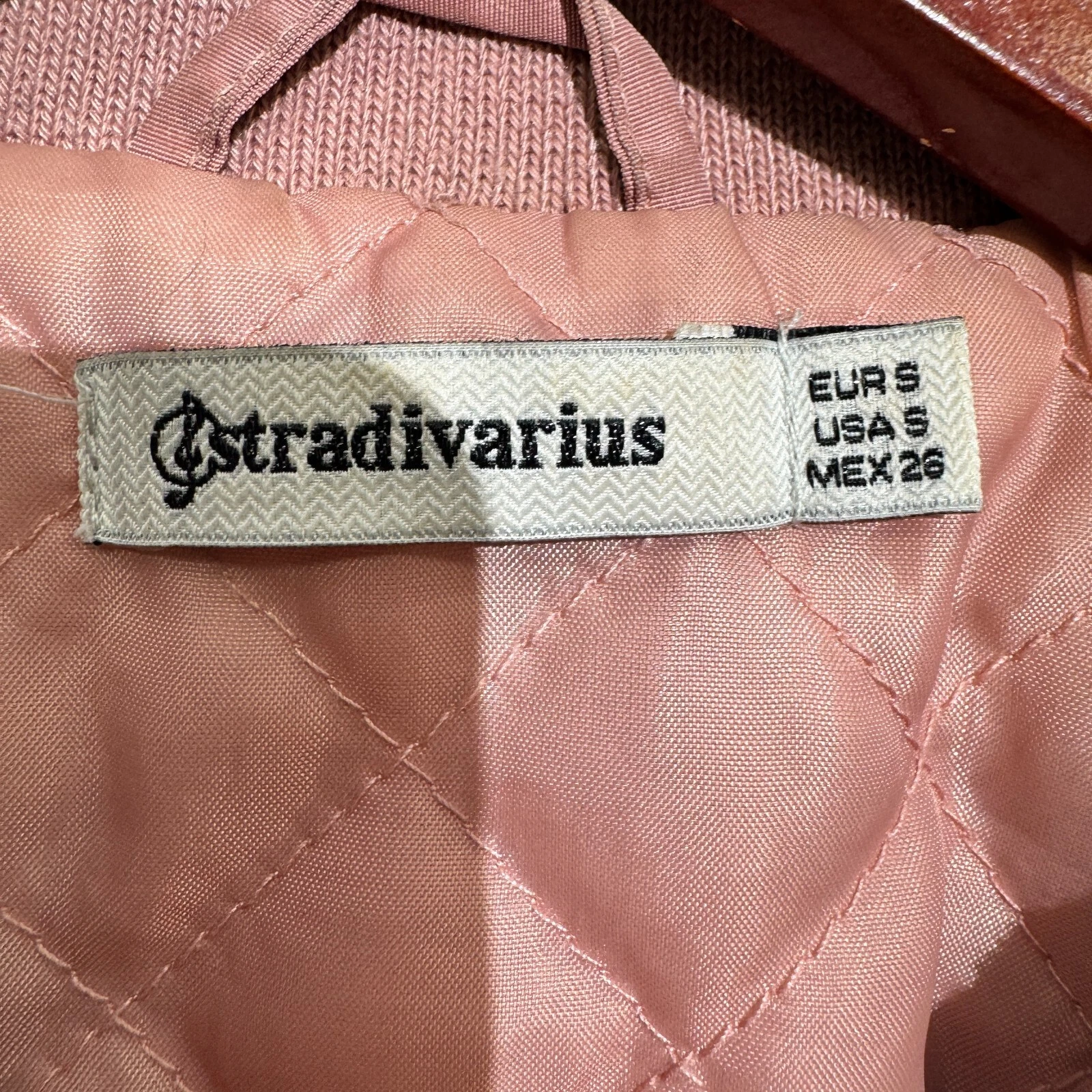 GUCCI Bomber vintage unisex rosa poliestere taglia S lavato anni 90 vestibilità regolare