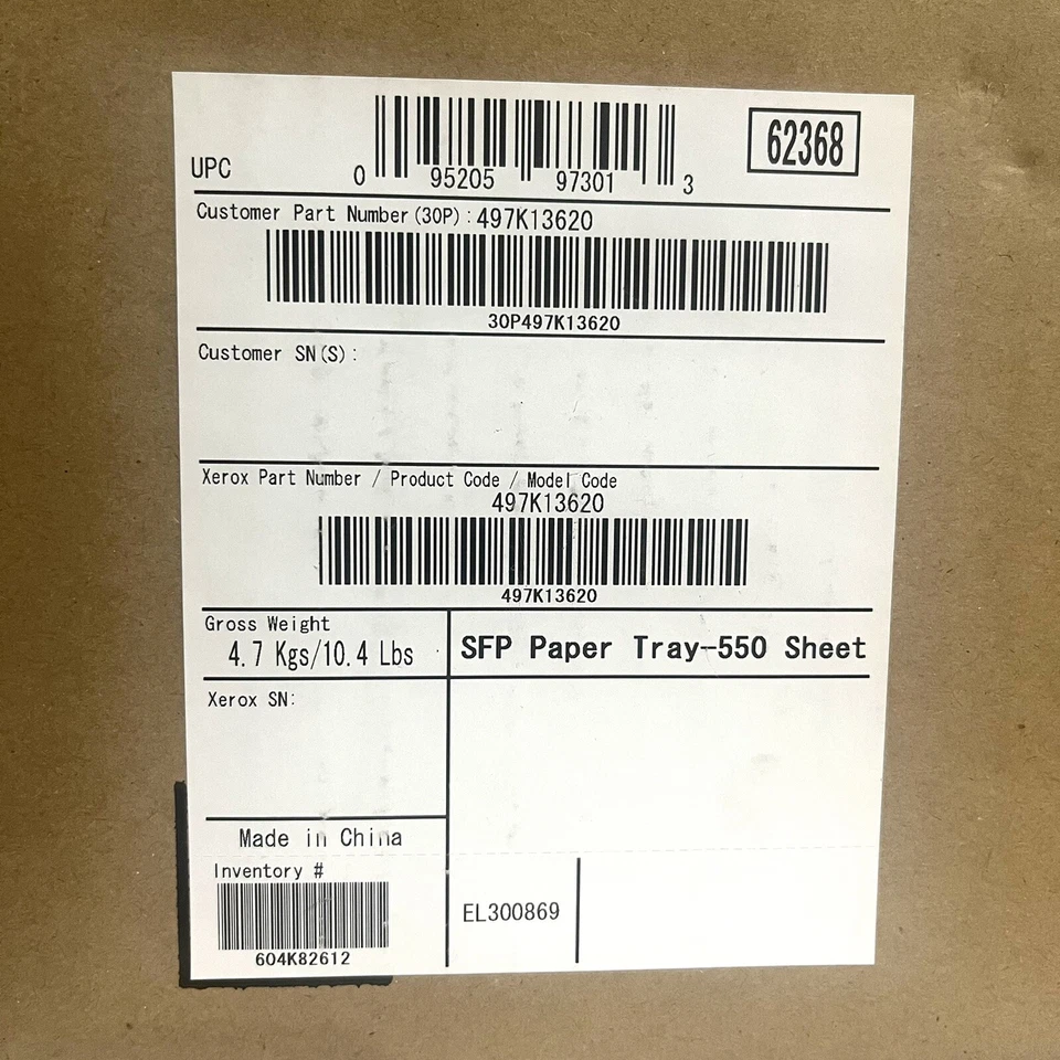 Xerox Paper Feeder Tray 497K13620 550-Sheet For Phaser 3610,VersaLink B400 NEW - Image 2 of 4