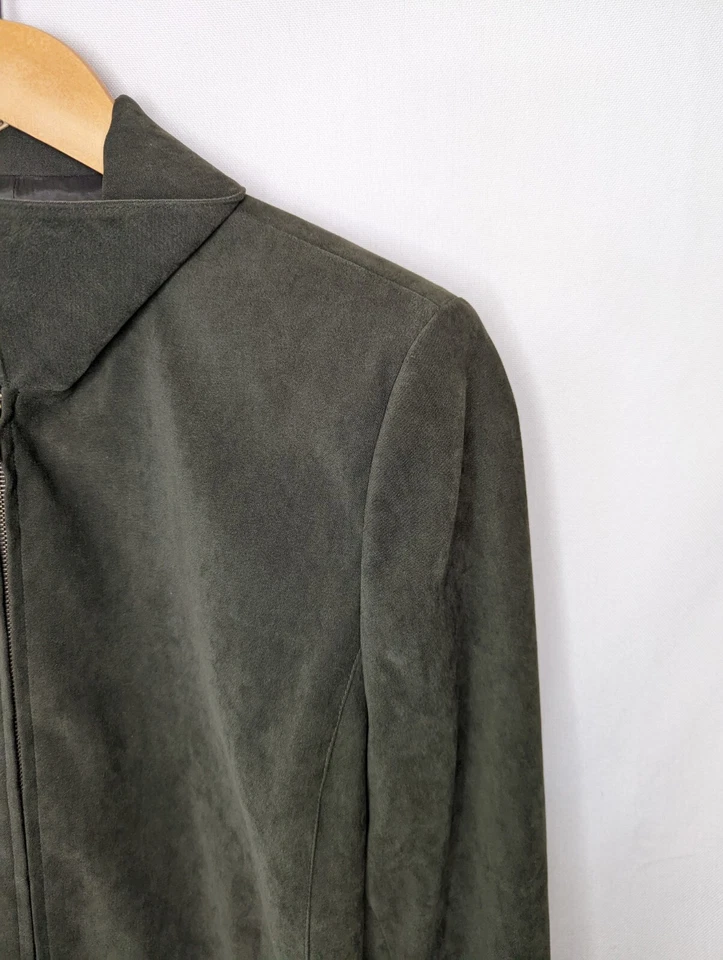 Trousers Etc Hunter Green Zip Up Jacket Size 8 - Image 4 of 4