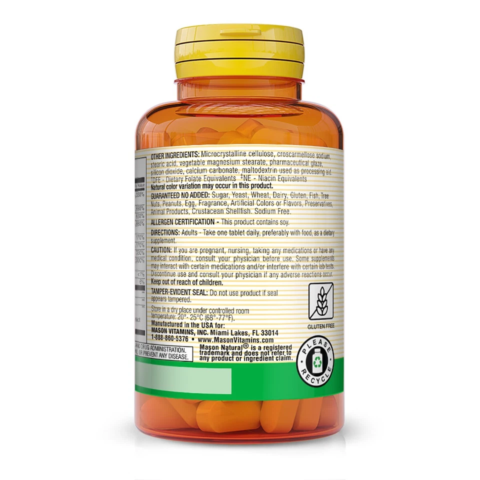 Complejo MASON NATURAL Ultra B-100 - Corazón y Sistema Nervioso Saludables, Mejora Foto 3 de 4