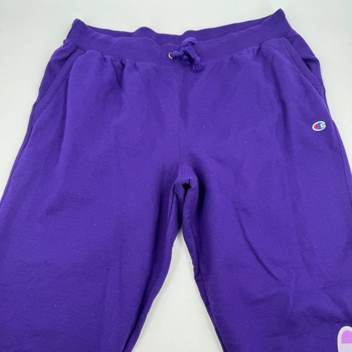 Champion lila Jogginghose Lounge Kordelzug Sportbekleidung 3X Spellout