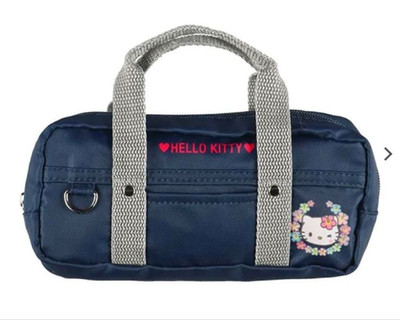 Sanrio Hello Kitty Navy Mini School Bag Pouch Gal Style Hibiscus Japan Rare