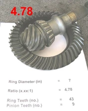 Honda S2000 Mazda RX-7 LSD 4.78 Differential Racing 7" Ring And Pinion Gear