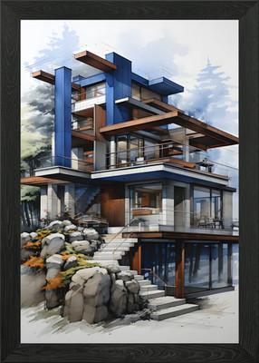 Modern Architectural Visio Gerahmtes Wandbild Poster Leinwanddruck Bild