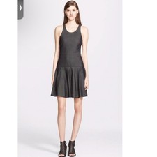 Rag & Bone Gray Enigma Fit & Flare Dress Sleeveless Textured Career Party