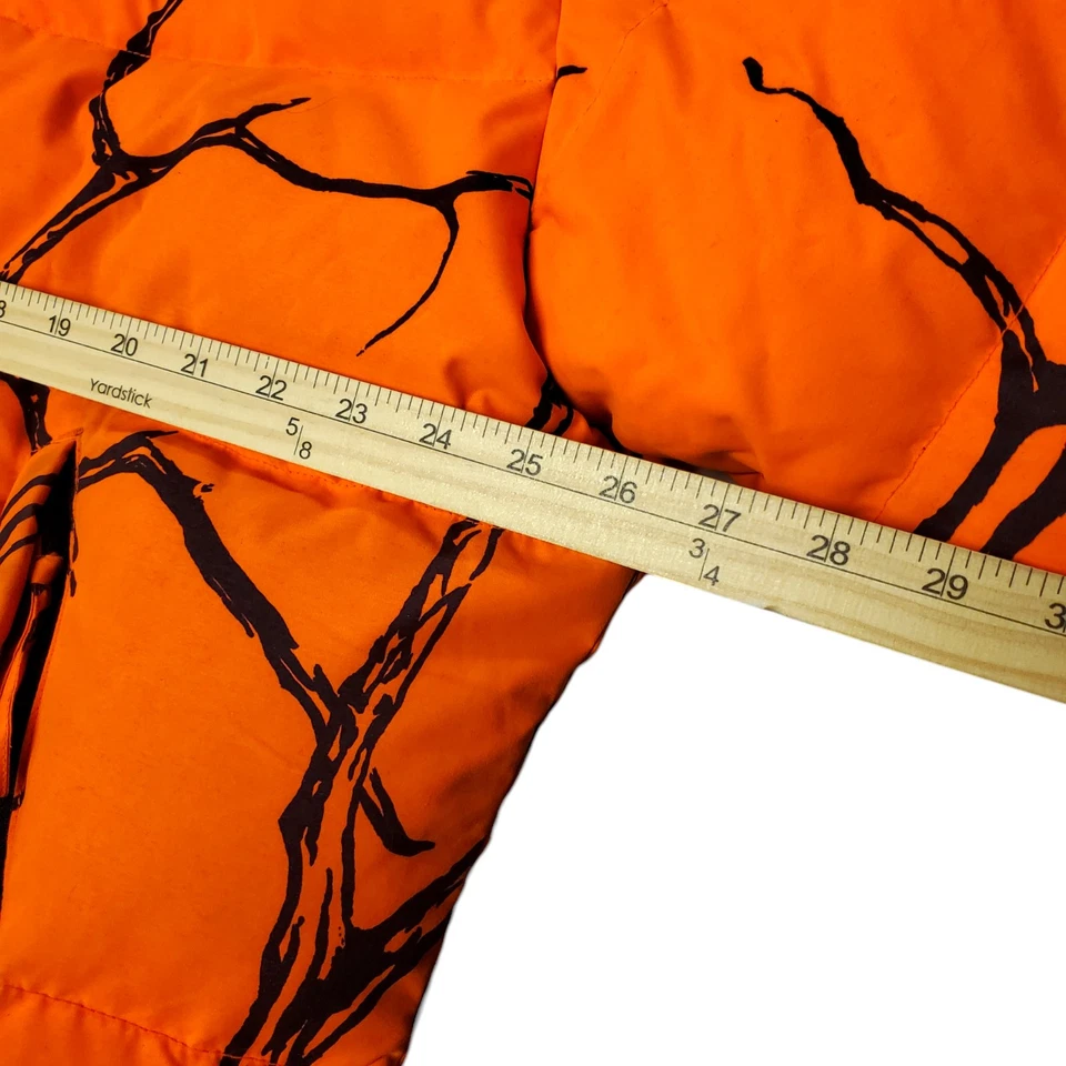 GAMEHIDE Jacket Mens XL Orange Black Camo Puffer Down Full Zip Hunting Outdoor - Image 3 of 4