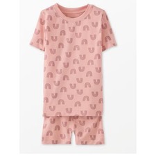 Hanna Andersson HannaSoft Blush Pink Rainbow PJs Short Johns 110cm 5 