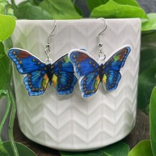 1.5  Silver-tone Butterfly Boho Drop Dangle Earring Set New Free Ship B7957