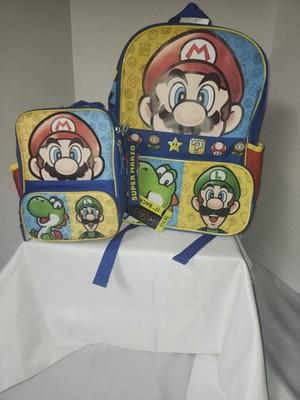 Kids Super Mario Back Pack With Lunch Box