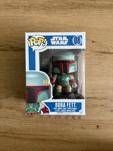 VAULTED Funko POP! Star Wars #08 BOBA FETT Blue Box Small Font Bobble-Head NEW